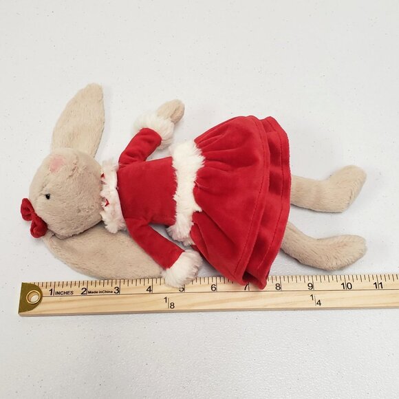 Jellycat 11" Lottie Christmas Bunny Rabbit Stuffed Animal Plush - Picture 5 of 6